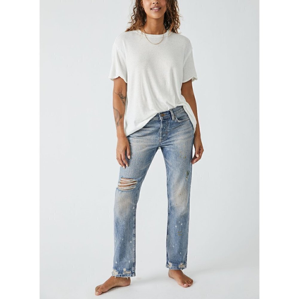 FREE People Unknown Legend Slim Denim Jeans Pants / Outlaw sz 26 - Picture 3 of 10